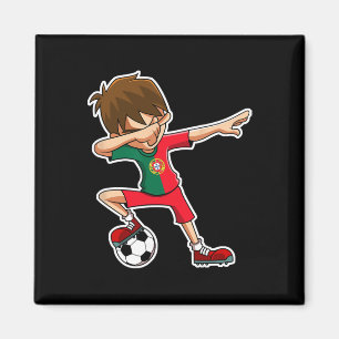 Imã Menino de Futebol Dabbing Camisa de Portugal Crian