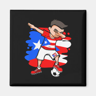Imã Menino de Futebol Dabbing Porto Rico Adepto Jersey