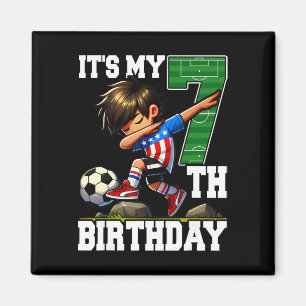Imã Menino de Futebol É Meu 7º Aniversário Bandeira Am