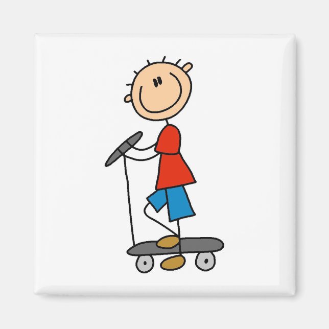 Imã Menino de palito em scooter (Frente)