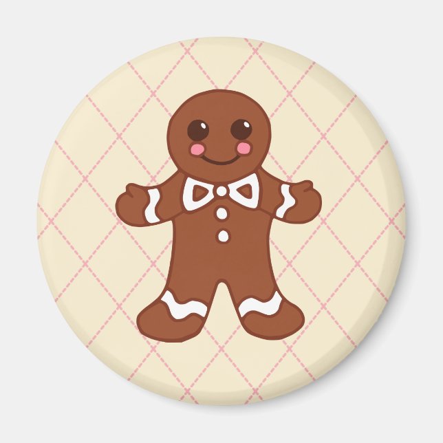 Imã Menino de Pão de Mel Ímã de Natal (Frente)