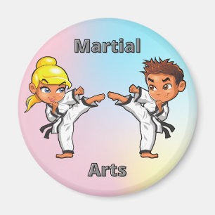 Imã Menino e Menina de Artes Marciais 