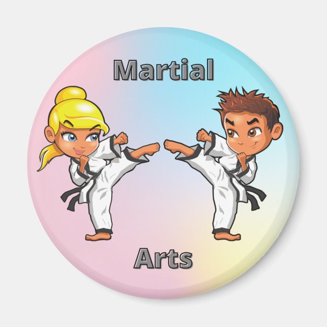 Imã Menino e Menina de Artes Marciais  (Frente)