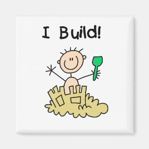 Imã Menino eu construo o camiseta e os presentes dos