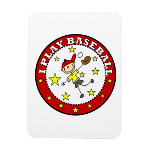 Ímã Menino Eu Jogo Camisetas de Beisebol e Presentes
