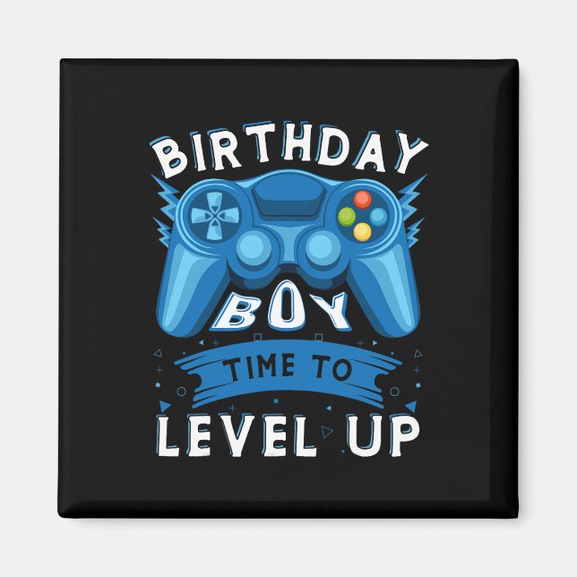 Imã Menino Hora de Subir de Nível Vídeo Game Aniversár (Frente)