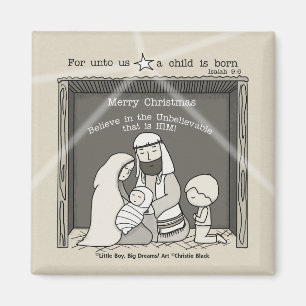 Imã Menino junto à manjedoura - Feliz Natal