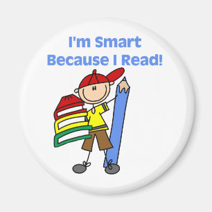 Imã Menino Smart porque eu li o camiseta e os