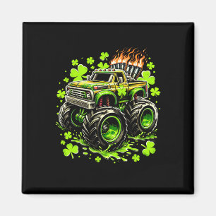 Imã Meninos Caminhão Verde Monstro Shamrock St Patrick