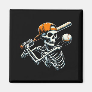 Imã Meninos de Halloween Esqueleto de Beisebol Rebaten