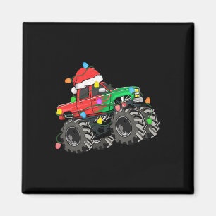 Imã Meninos Feliz Monstro de Natal Truck Santa Hat Tod