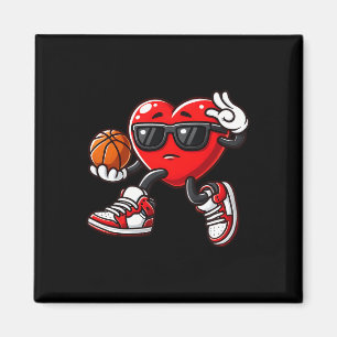 Imã Meninos Toddler Cute Heart Jogando Basquete Valent