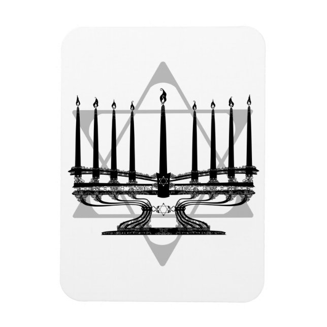 Ímã Menorah e estrela (Vertical)