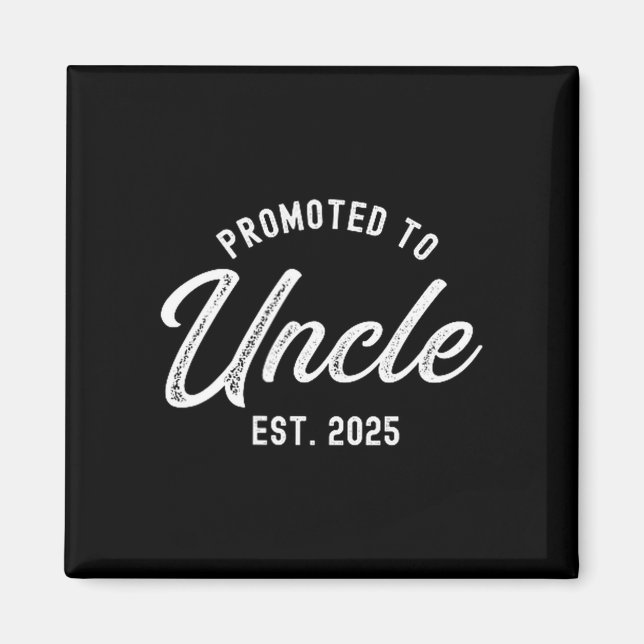Imã Mens Promoted To Uncle Est 2025 Funny Baby Announc (Frente)