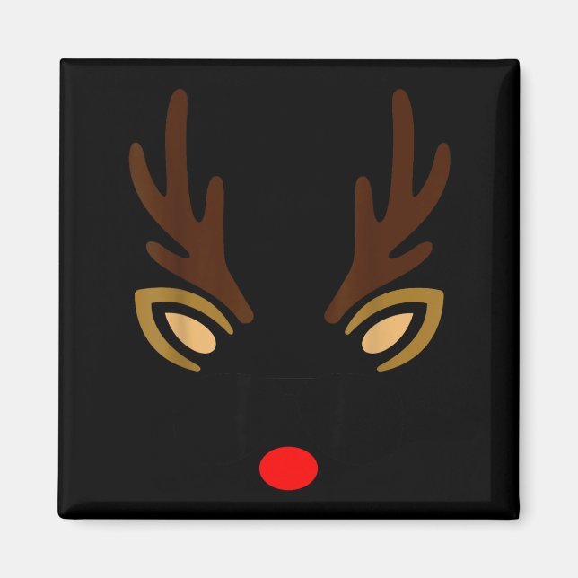 Imã Mens Reindeer Face Gles Christmas Costume Pajama B (Frente)