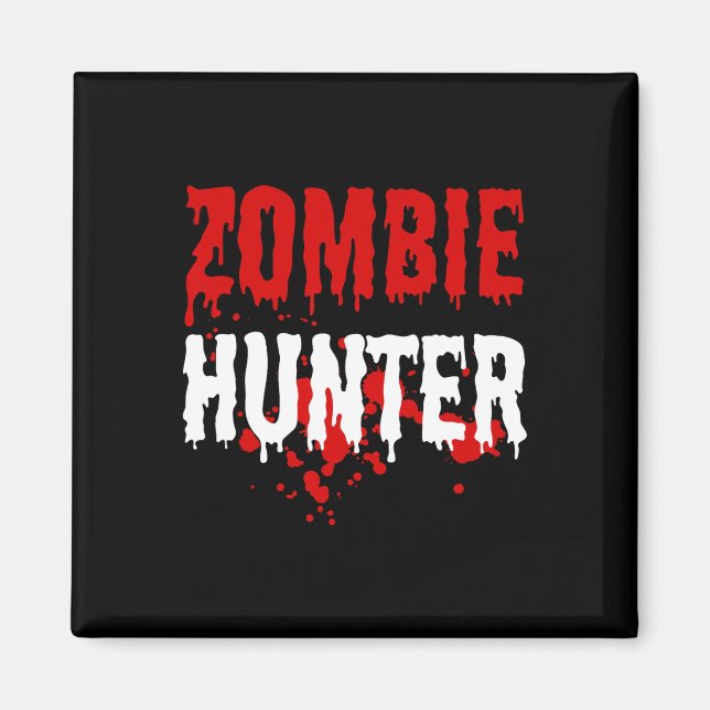 Imã Mens Zombie Hunter Scary Halloween (Frente)
