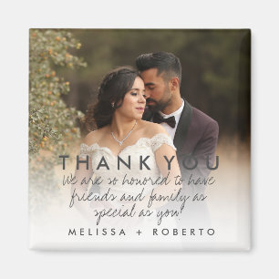 Imã Mensagem de Agradecimento de Foto de Casamento