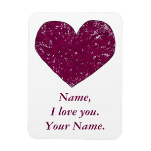 Ímã Mensagem de Amor Personalizada Lace Coração Magnet