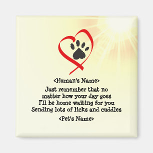 Imã Mensagem de animação personalizável para cães
