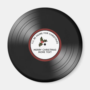 Imã Mensagem de Natal - Vinil Record Bronze Tint