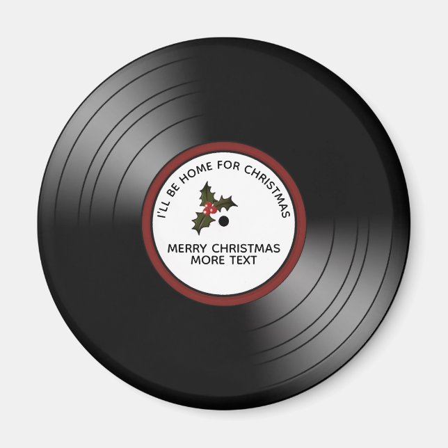 Imã Mensagem de Natal - Vinil Record Bronze Tint (Frente)