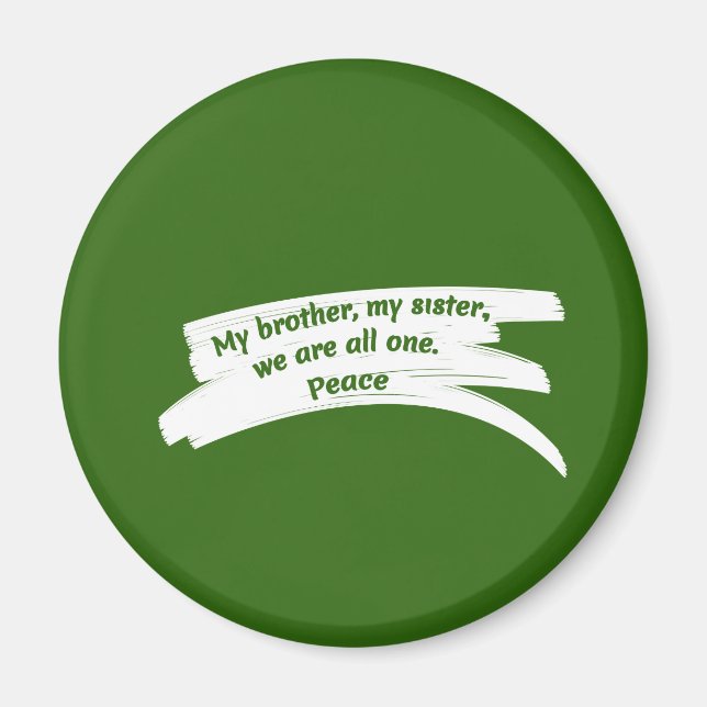 Imã Mensagem de Paz de Limpeza de Paint Stroke (Frente)