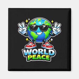 Imã Mensagem Divertida Fofa Paz Mundial Positiva Inspi