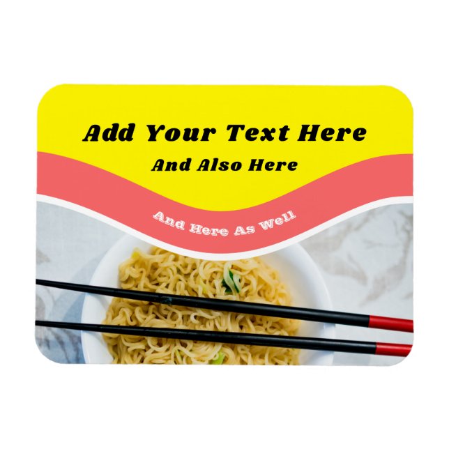Ímã Mensagem Personalizada de Pacote de Noodles Engraç (Horizontal)