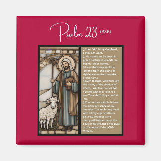 Imã Mensagem Salm: Psalm 23 - Magnet Quadrado