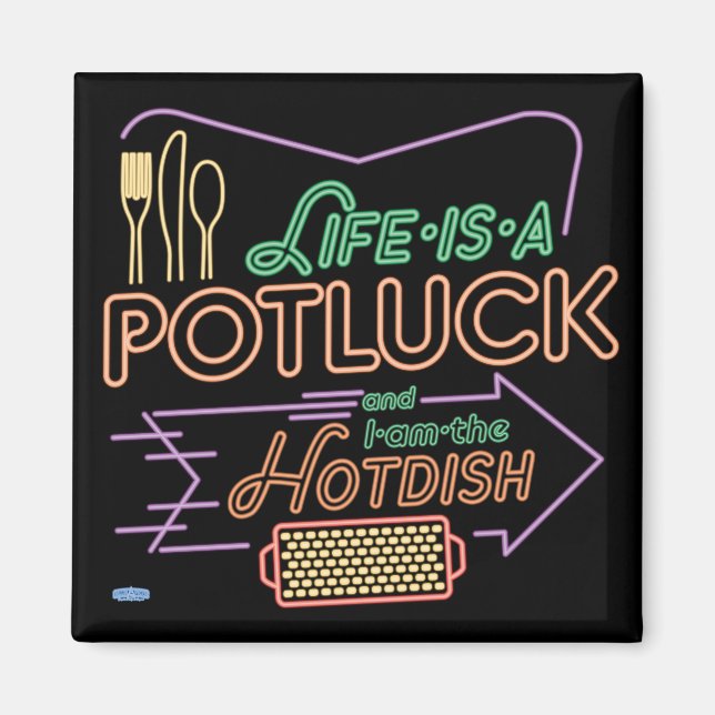 Imã Mensagens magnéticas "Potluck Hotdish" (Frente)