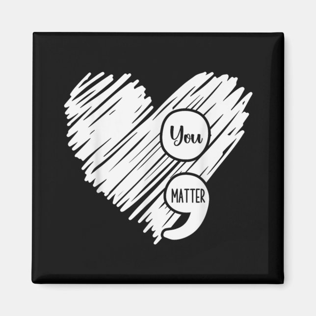 Imã Mental Health Awareness Week Semicolon Suicide Pre (Frente)