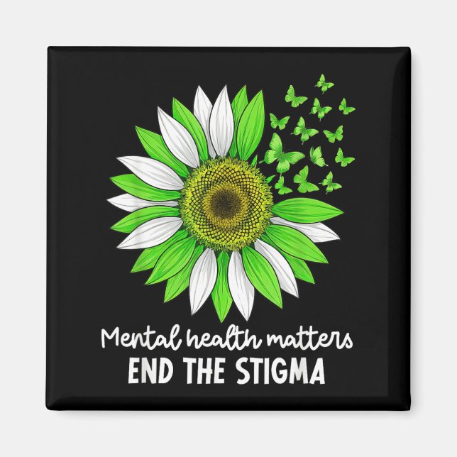 Imã Mental-Health-Matters Acabe Com O Estigma Girassol (Frente)
