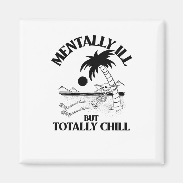 Imã Mentalmente Doente Mas Totalmente Tranquilo Adesiv (Frente)