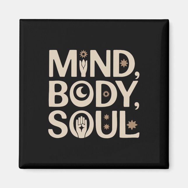 Imã Mente, Corpo, Alma, Design, Lança de Meditação Yog (Frente)