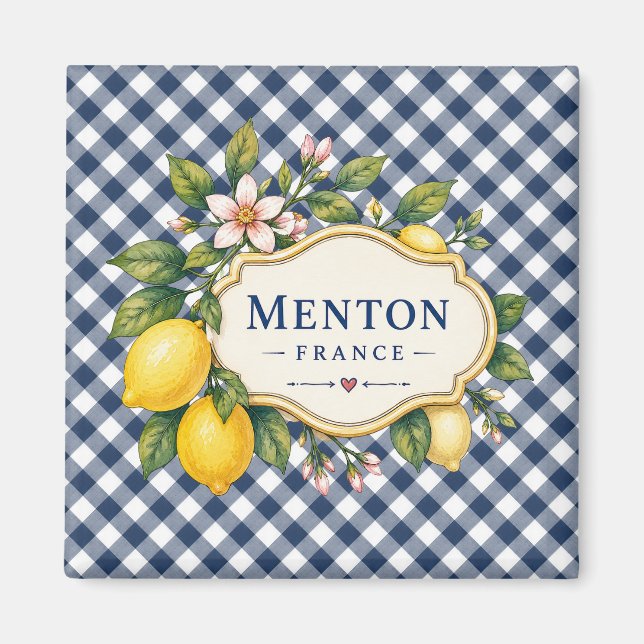 Imã Menton French Riviera Magnet - Blue Lemon (Frente)