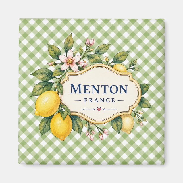 Imã Menton French Riviera Magnet - Green Lemon (Frente)