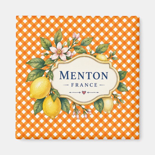 Imã Menton French Riviera Magnet - Orange Lemon (Frente)