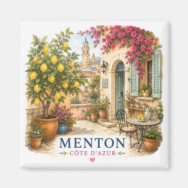 Imã Menton French Riviera Magnet - Patio (Frente)