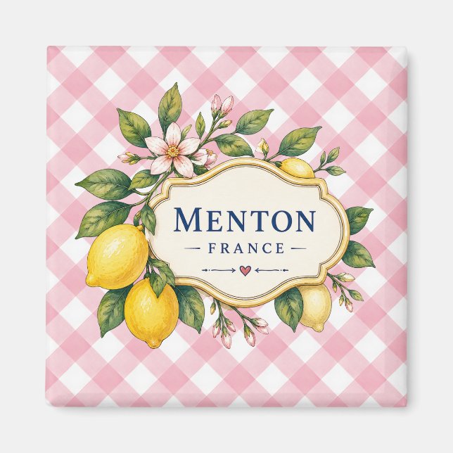 Imã Menton French Riviera Magnet - Pink Lemon (Frente)