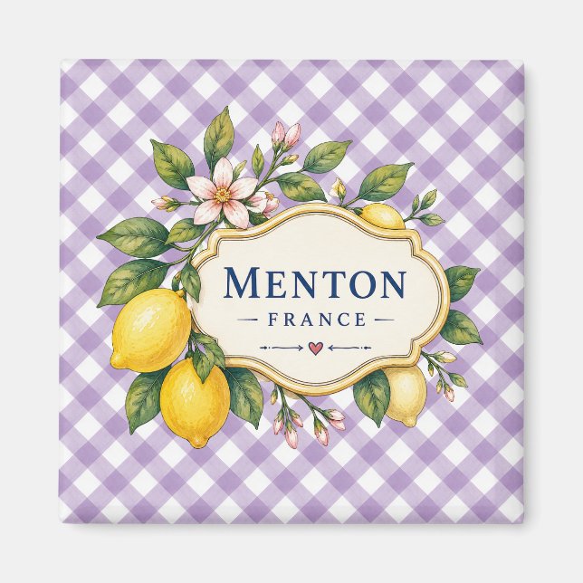 Imã Menton French Riviera Magnet - Purple Lemon (Frente)