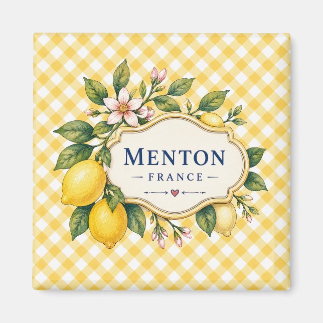 Imã Menton French Riviera Magnet - Yellow Lemon (Frente)