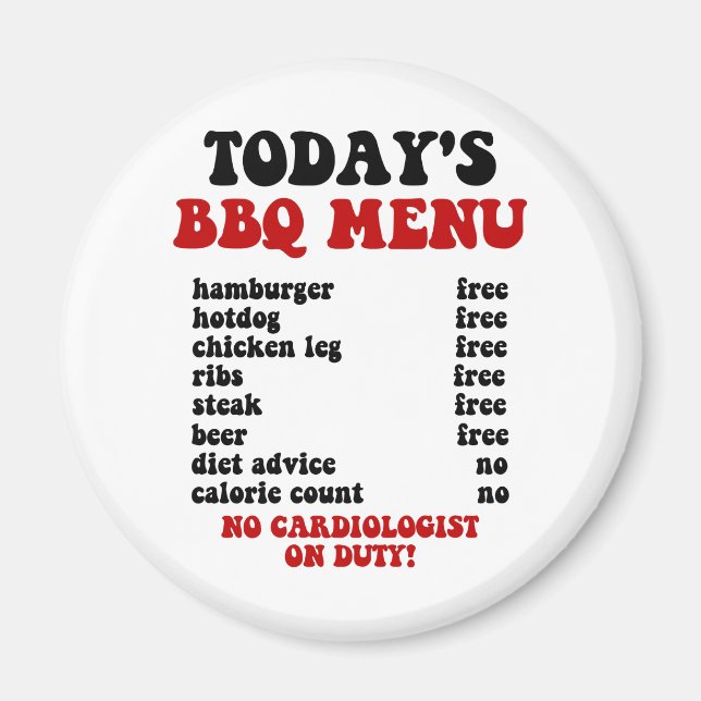Imã Menu Barbecue Funny (Frente)