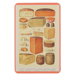 Ímã Menu de ilustração do gráfico de queijo Vintage