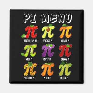 Imã Menu Pi 3.14 Símbolo Pi Engraçado Fruta Professor