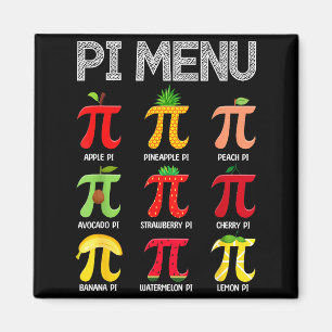 Imã Menu Pi Frutas Feliz Dia do Pi Professor de Matemá