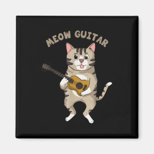 Imã Meow Guitar Cute Cat Tocando Violão Gatinhos Engra
