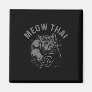 Imã Meow Thai Funny Muay Thai Boxando Gata Artes Marci