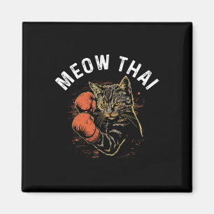 Imã Meow Thai Funny Muay Thai Boxando Gata Artes Marci