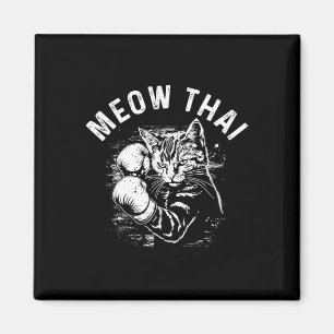 Imã Meow Thai Funny Muay Thai Boxando Gata Artes Marci