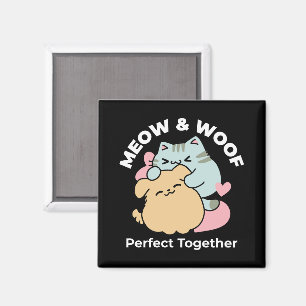 Imã Meow & Woof Perfect Toga - Gato e Cachorro Bonitos